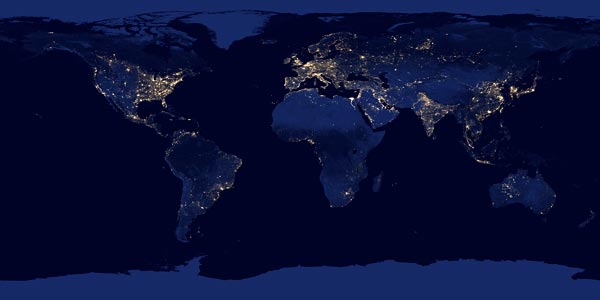 El satélite Suomi de la NASA capta la Tierra durante la noche